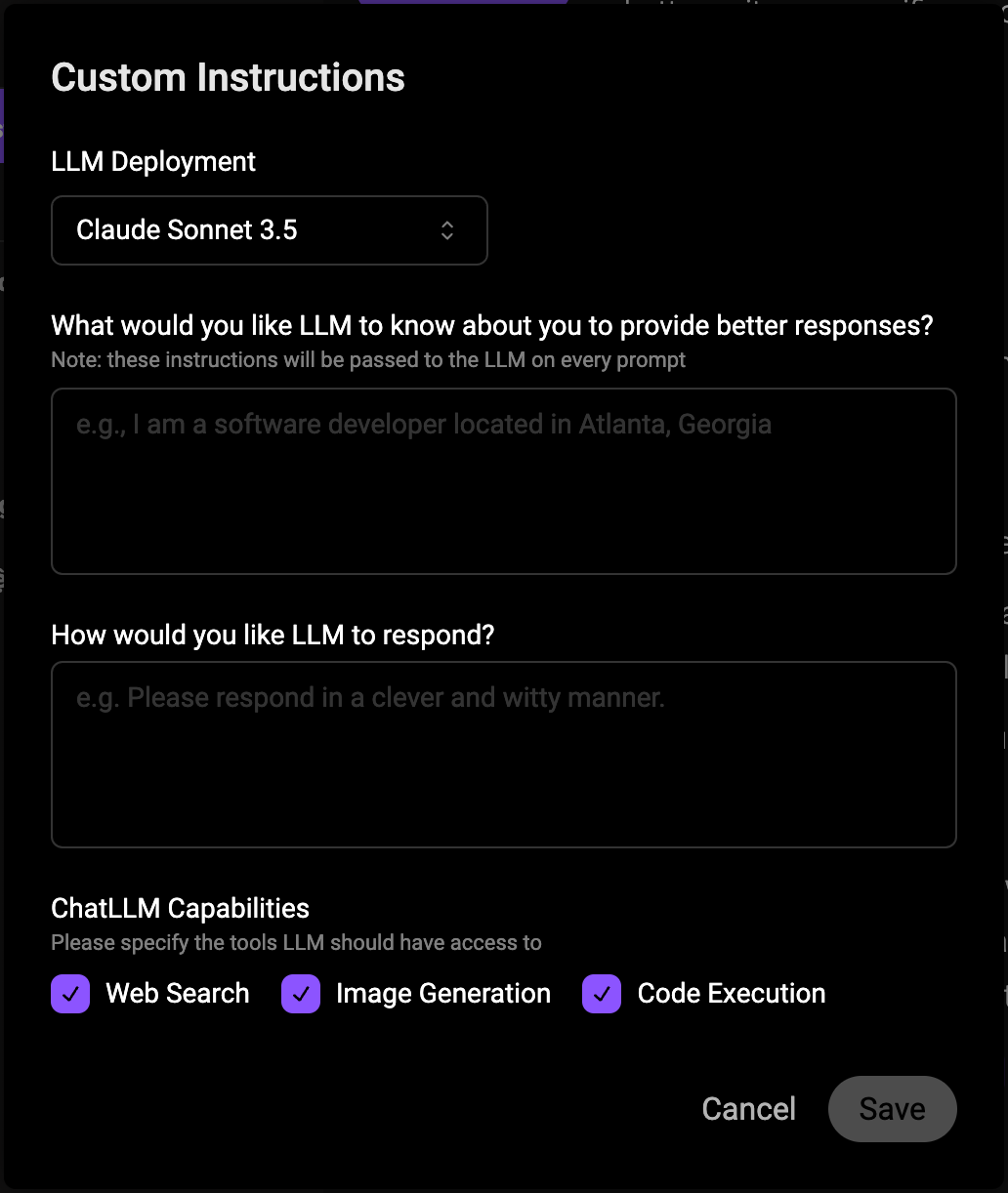 LLM Custom Instructions